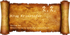 Krug Krisztofer névjegykártya